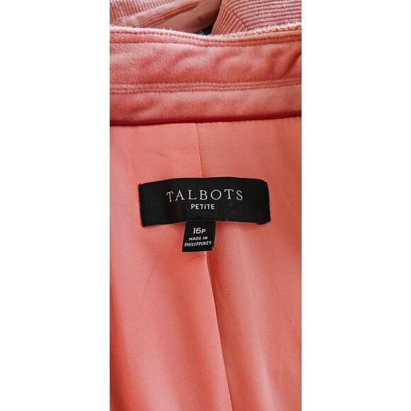 NEW Talbots Shelted Wool Blend Career Jacket Blazer Coral Orange Women 16 Petite - Picture 5 of 6